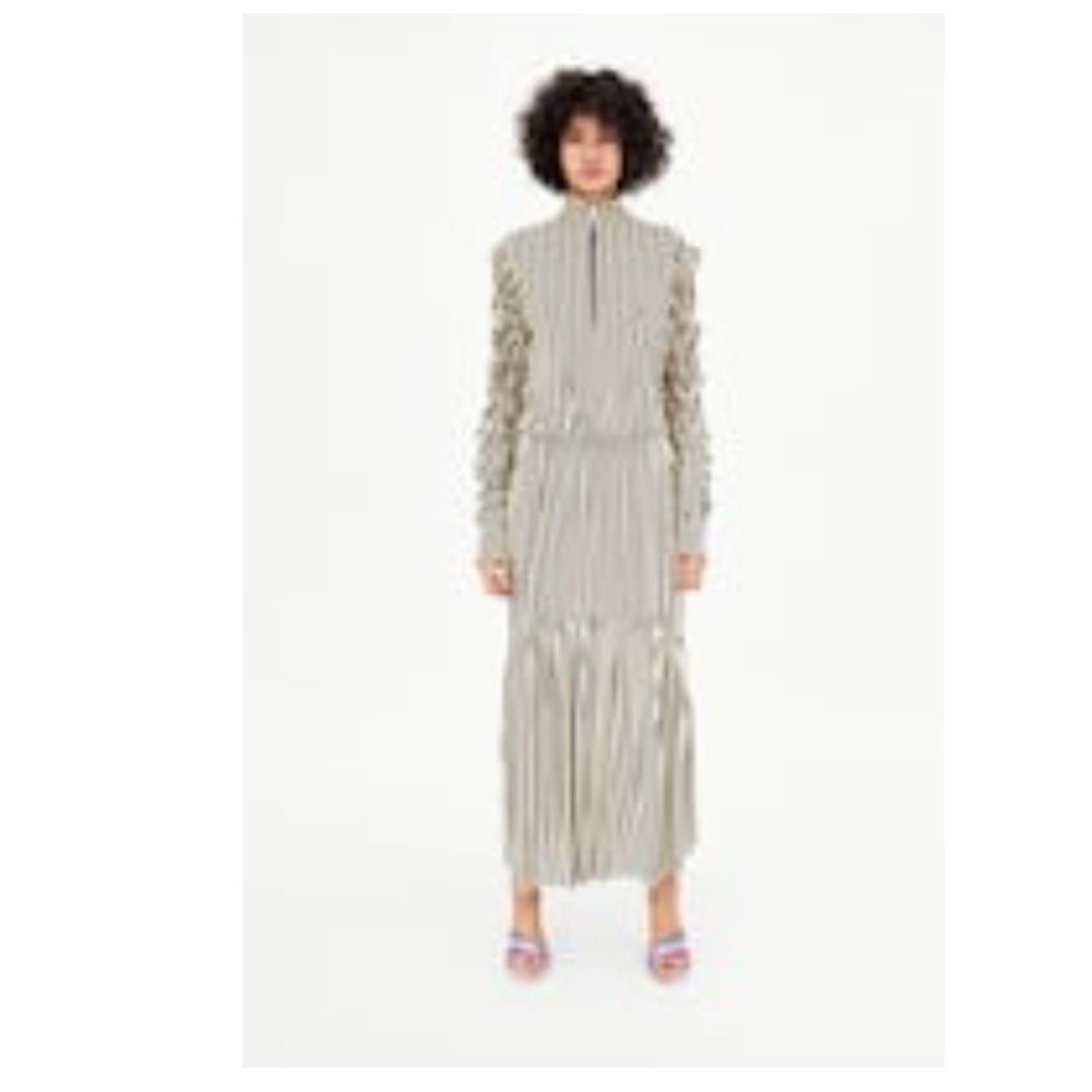 ZARA Stripped dress with zipper